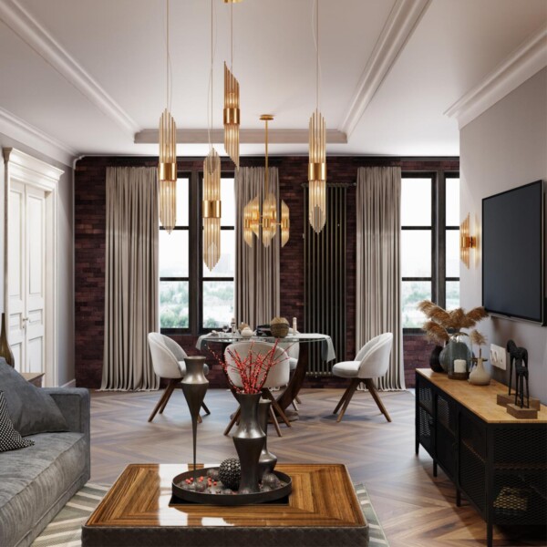 4847/2 HALL ODL21 420 золото/металл/стекло Подвес G9 2*40W FLAMBI