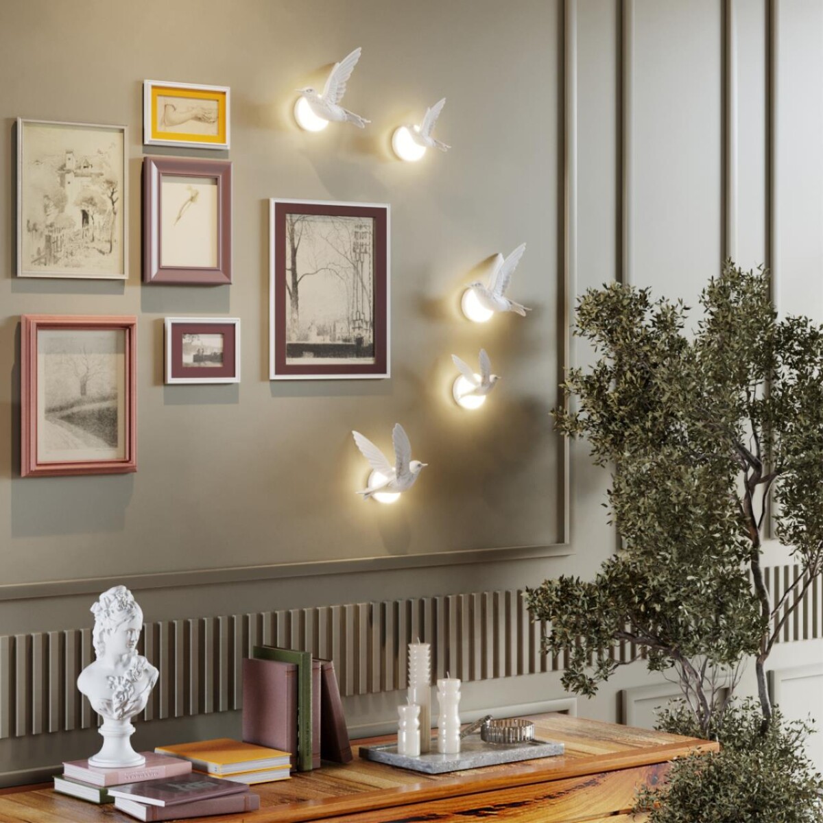 4341/3WLA HIGHTECH ODL22 429 белый гипс Настенный светильник (ЛЕВ.) IP20 LED 3W 122Лм 3000K COLOMBELLA — изображение 1