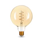 158802008 Лампа Gauss Filament G125 6W 360lm 2400К Е27 golden flexible LED 1/20 — изображение 2