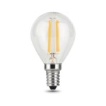 105801205 Лампа Gauss LED Filament Шар E14 5W 450lm 4100K 1/10/50 — изображение 2
