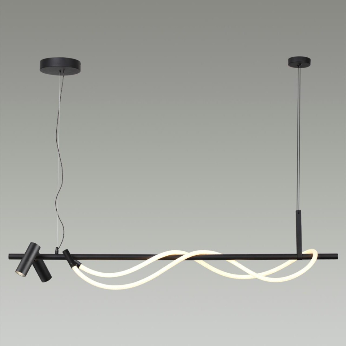 4391/30L HIGHTECH ODL24 301 черный/металл/канат Подвесной св-к с раздельн. вкл IP20 LED 30W 1200Лм 4000K CORDA — изображение 4