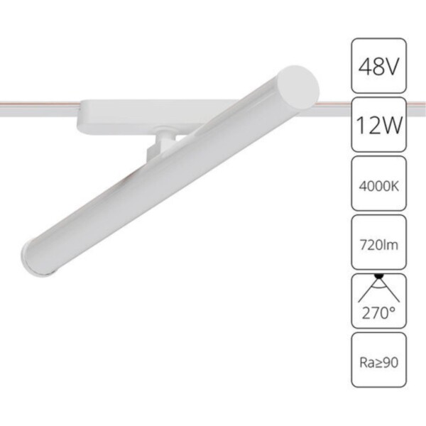 A6165PL-1WH СВЕТИЛЬНИК ПОТОЛОЧНЫЙ RAPID 48В 12Вт 720лм 4000К 90+ 270°