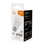 10502132 Лампа Gauss Basic Шар 13W 1200lm 3000K E27 LED 1/10/100 — изображение 5