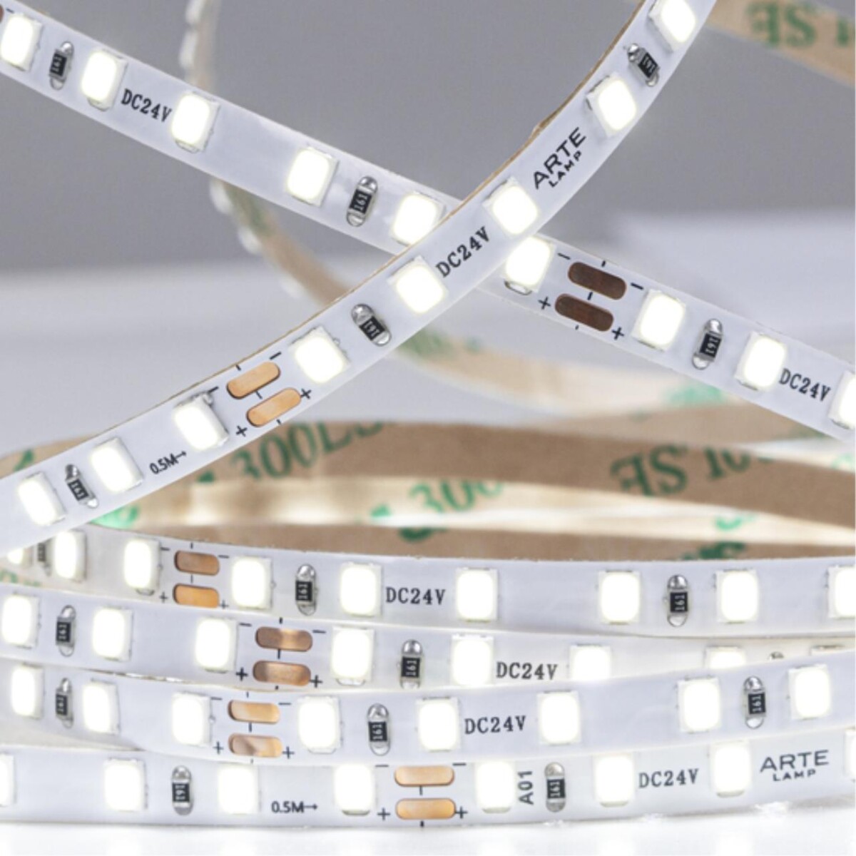 A2412005-02-4K Светодиодная лента 24В 9,6Вт/м 1000Лм/м 4000К 90+ 5мм SMD2835 120шт/м 5м IP20 — изображение 3