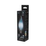 104801207 Лампа Gauss LED Filament Свеча на ветру E14 7W 580lm 4100К 1/10/50 — изображение 3