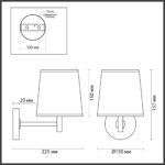 5064/1W MODERN ODL24 203 античн.бронза/серо-беж./металл/натур.камен."шпон" Бра E27 LED 1*5W BERGI — изображение 3