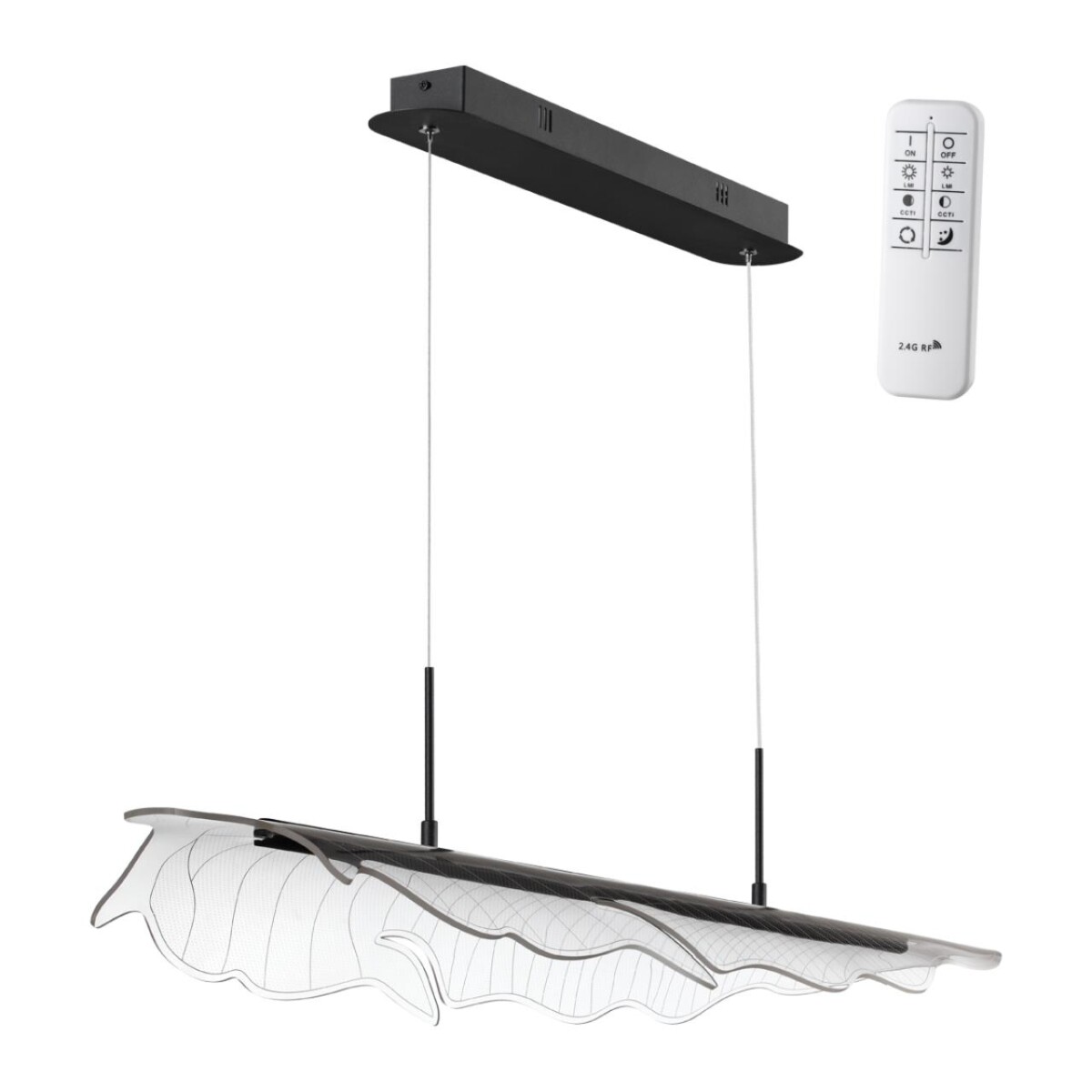 f65b277d0697ccfa474ca528361ae12b 359323 OVER NT24 302 черный Светильник подвесной диммируемый, в комплекте пульт ДУ IP20 LED 36W 220-240V 3000К~6000К 3500Лм FOGLIO — изображение 1