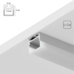 A202005S АЛЮМИНИЕВЫЙ ПРОФИЛЬ НАКЛАДНОЙ ДЛЯ УСТАНОВКИ СВЕТОДИОДНЫХ ЛЕНТ