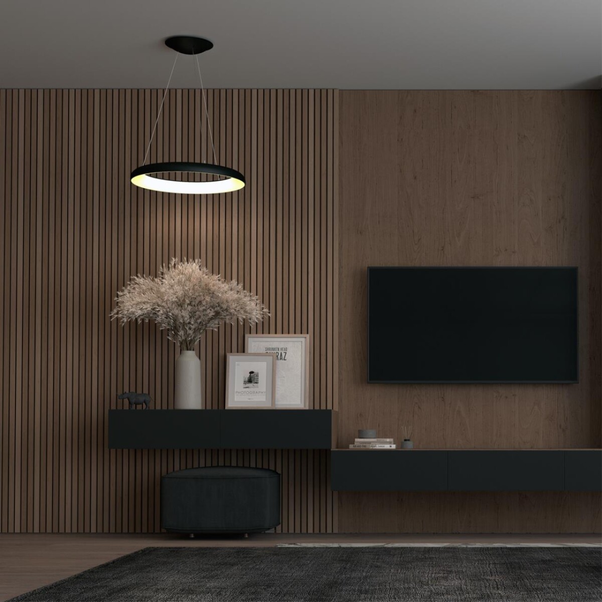 fa39e88c6a4ab143de998487c06d9409 359024 OVER NT23 300 черный Светильник подвесной диммируемый, в комплекте пульт ДУ (2.4G) IP20 LED 3000К~6000К 60W 85-265V FOLD — изображение 1