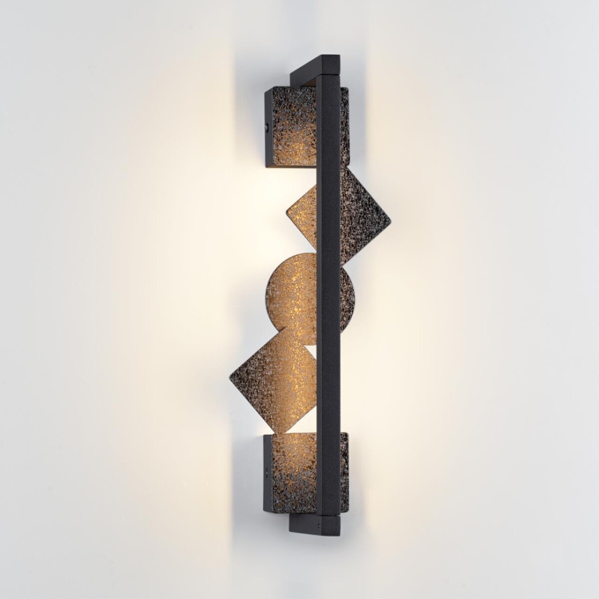 6692/7WL HIGHTECH ODL_EX24 057 Настенный светильник черный/фактура crack ice/металл/акрил поворотный на 360° IP20 LED 8W 184Лм 3000K GEOS — изображение 3