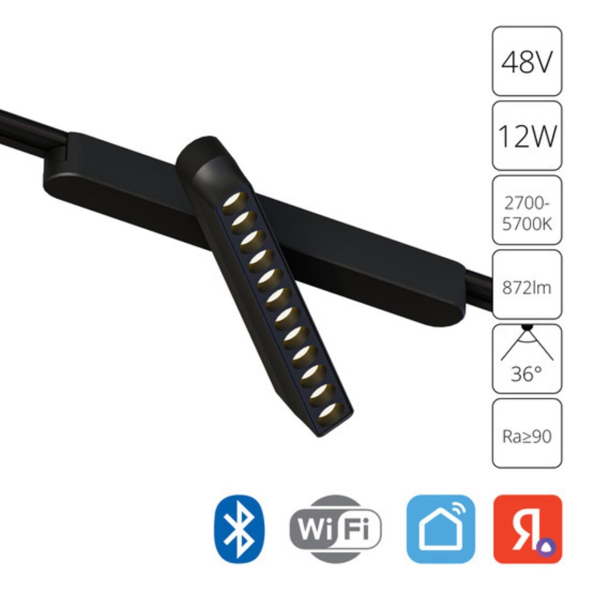 fe98182e2fdc8a97d02229f30018e0f8 A2961PL-1BK СВЕТИЛЬНИК ПОТОЛОЧНЫЙ RAPID 48В 12Вт макс 872лм 2700-5700К 90+ 36° smart — изображение 1