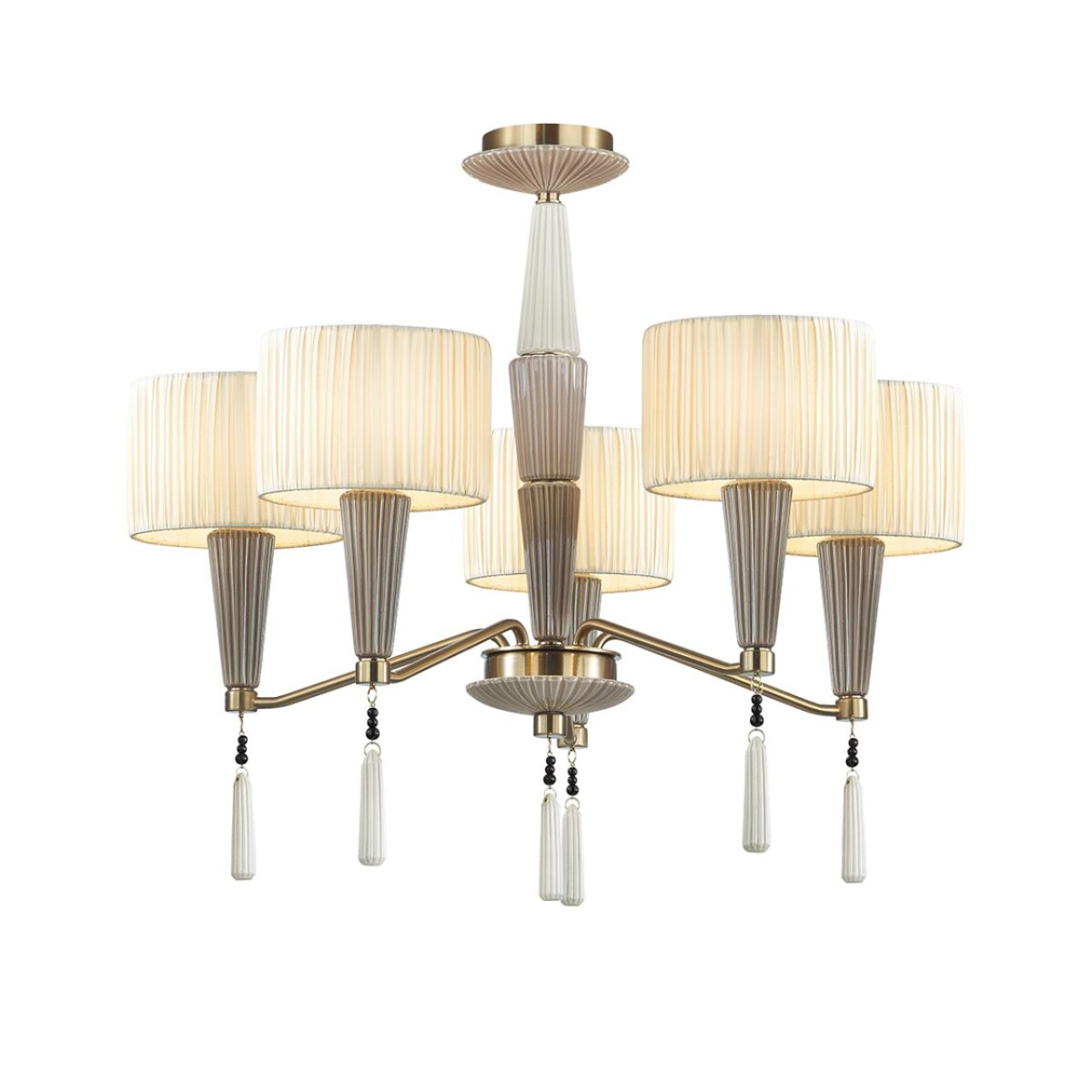 5403/5 CLASSIC ODL_EX23 117 бронзовый/светло-коричневый/кремовый металл/керамика/ткань Люстра E14 5*40W LATTE — изображение 3