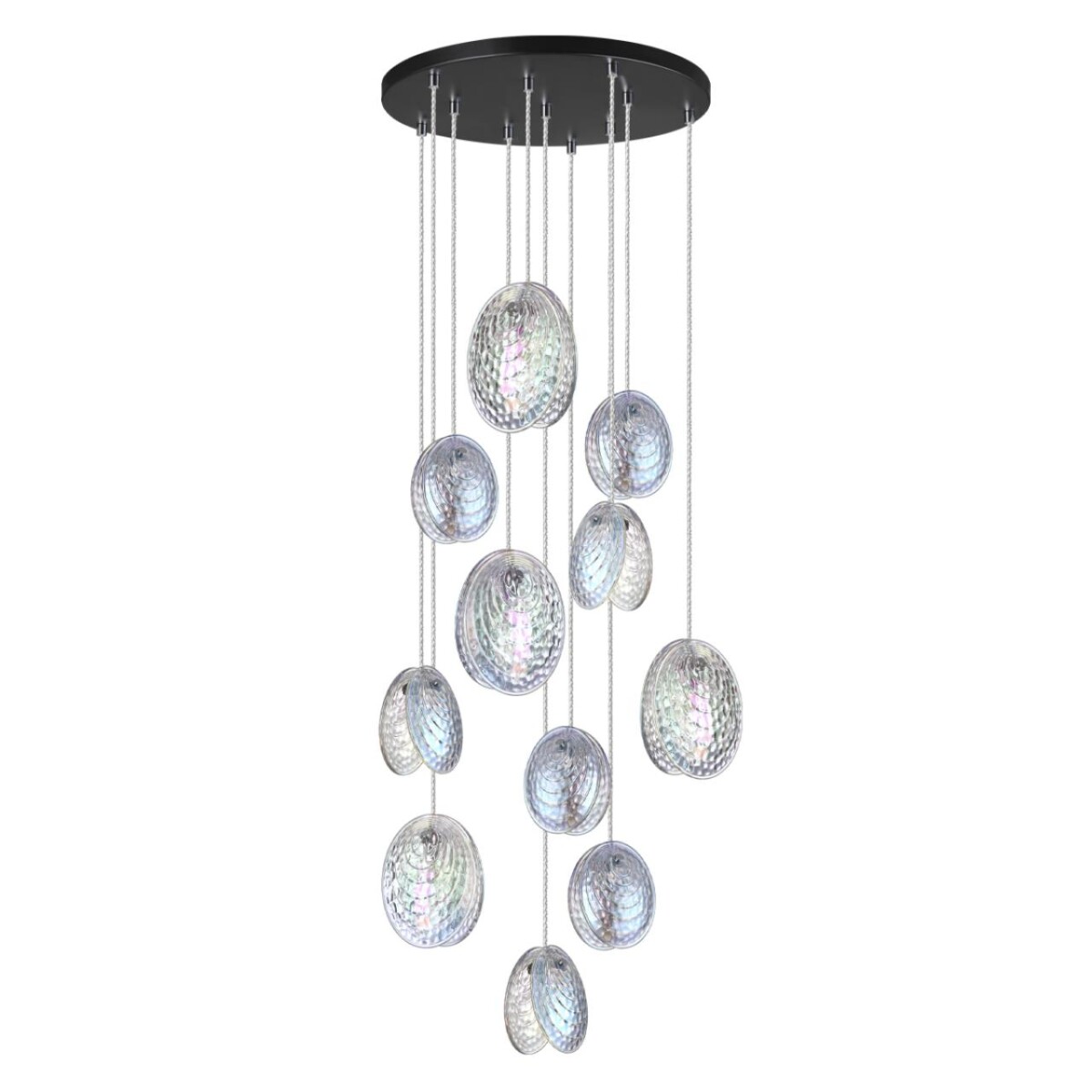 5039/11 MODERN ODL24 000 черный/перламутровый/металл/стекло Люстра каскадная G9 11*40W MUSSELS — изображение 1