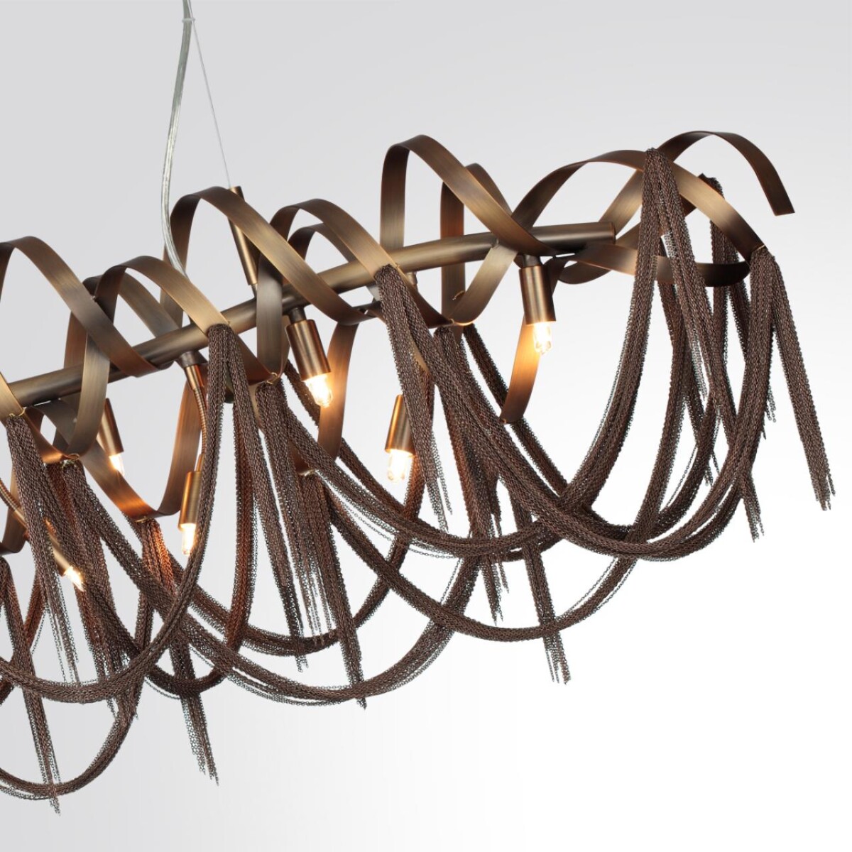 5066/10 HALL ODL24 527 античн.бронза/коричневый/металл/металл Люстра G9 10*40W CHAINY — изображение 3