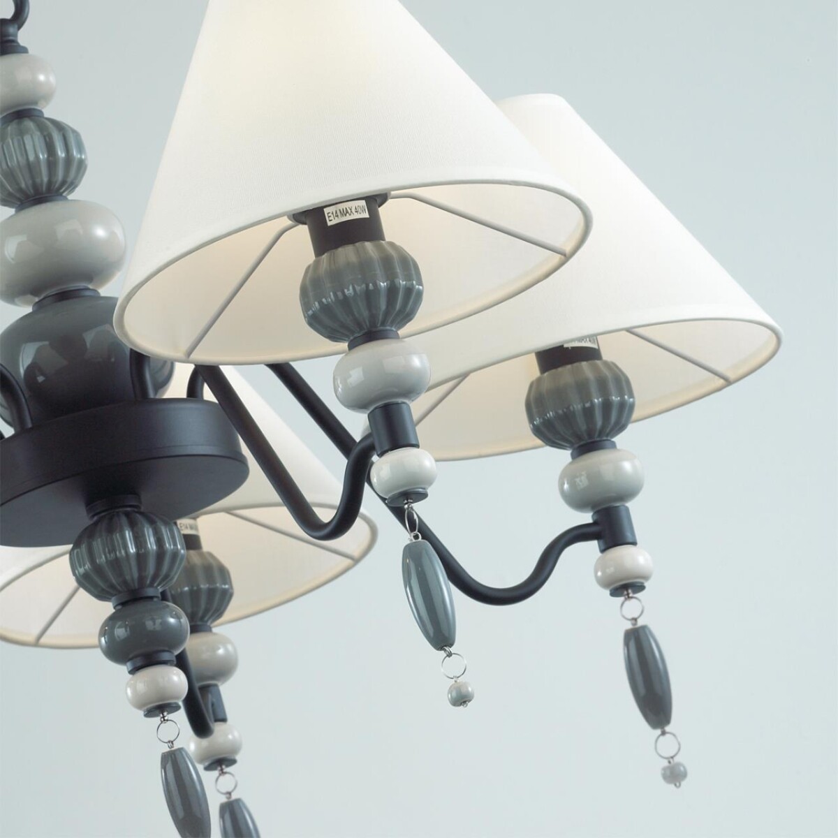 4896/5 MODERN ODL_EX23 107 черный матов./серый/молочный металл/керамика/ткань Люстра E14 5*40W SOCHI — изображение 5