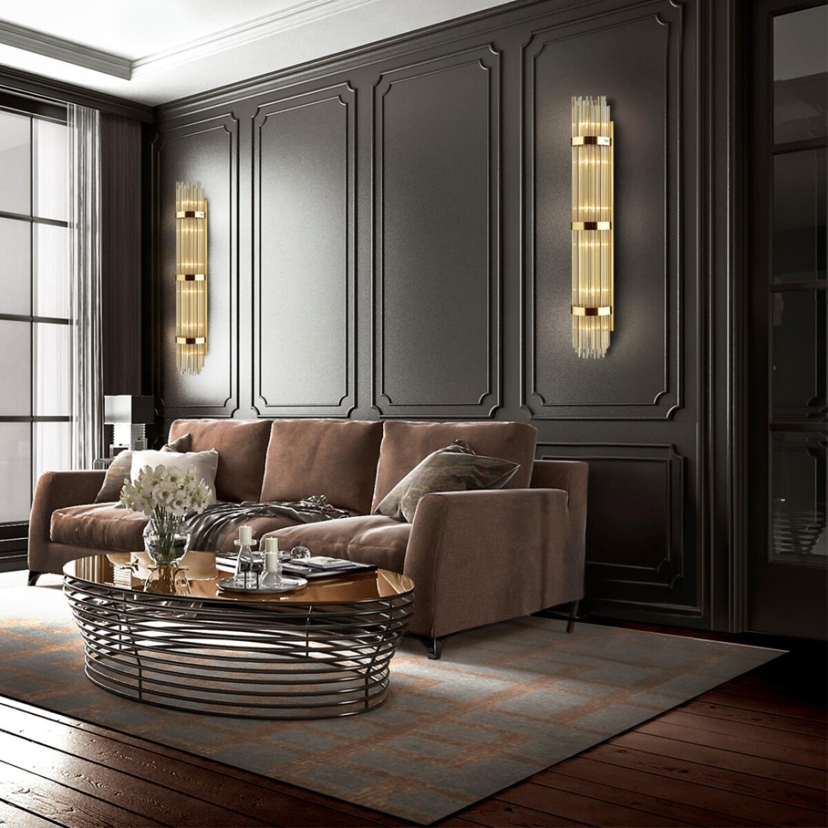 53d2746f07bfc85f28561559149e1b81 4854/6W HALL ODL_EX21 155 золото/стекло Настенный светильник E14 6*40W высота 1300см EMPIRE — изображение 1