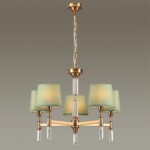 4887/5 MODERN ODL_EX22 159 бронзовый/зеленый/абажур ткань Люстра E14 5*40W LONDON — изображение 4