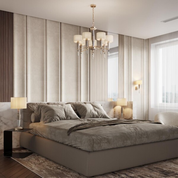 5403/7 CLASSIC ODL_EX23 117 бронзовый/светло-коричневый/кремовый металл/керамика/ткань Люстра E14 7*40W LATTE