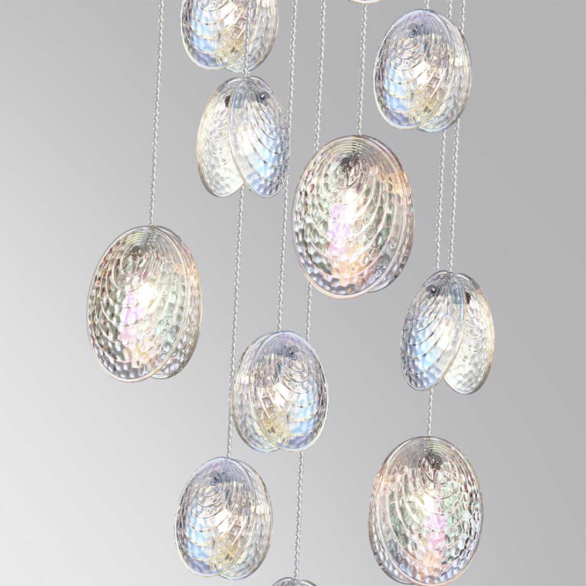 5039/11 MODERN ODL24 000 черный/перламутровый/металл/стекло Люстра каскадная G9 11*40W MUSSELS — изображение 5