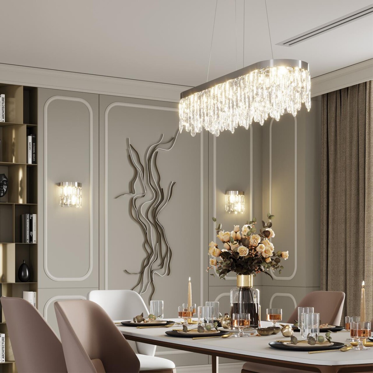 70c154544803de3d744f6e0c3302f51c-1 4985/2W HALL ODL22 629 хром/хрусталь Бра E14 2*40W DAKISA — изображение 1