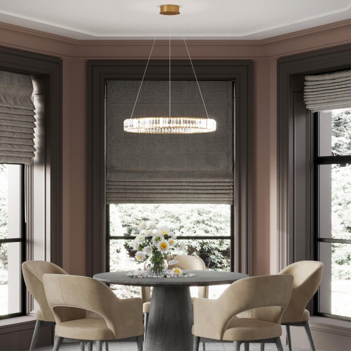 77146df5b8a8614b23f072244ea706ac 5015/45L L-VISION ODL23 587 золотой/прозрачный металл/хрусталь Люстра LED 45W 4000K 4500Лм VEKIA — изображение 1