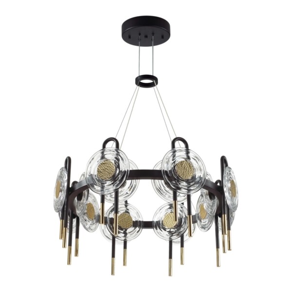 5407/92L MODERN ODL_EX25 101 черный/золото/металл/стекло Люстра LED 92W 3000K 8990Лм MAGNET