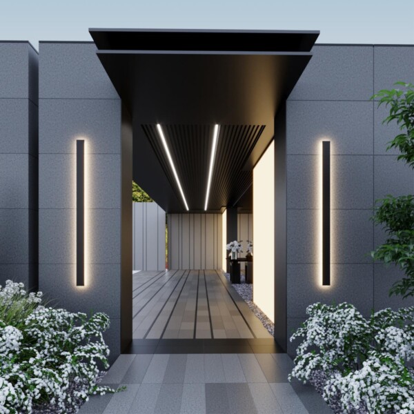 4379/36WL HIGHTECH ODL23 503 черный/металл Настенный светильник IP54 LED 36W 1300Лм 3000K 120° FIBI