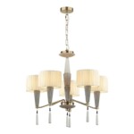 5403/5 CLASSIC ODL_EX23 117 бронзовый/светло-коричневый/кремовый металл/керамика/ткань Люстра E14 5*40W LATTE — изображение 6