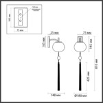 5432/1W MODERN ODL_EX25 089 золотой(под латунь)/стекло/кисточка/агат Бра E14 1*40W FIOLENT — изображение 3
