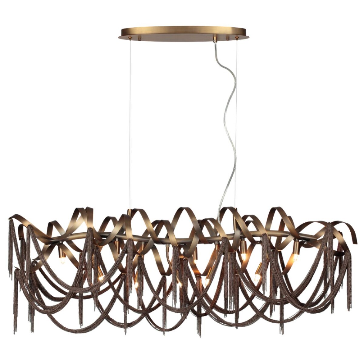 5066/10 HALL ODL24 527 античн.бронза/коричневый/металл/металл Люстра G9 10*40W CHAINY — изображение 2