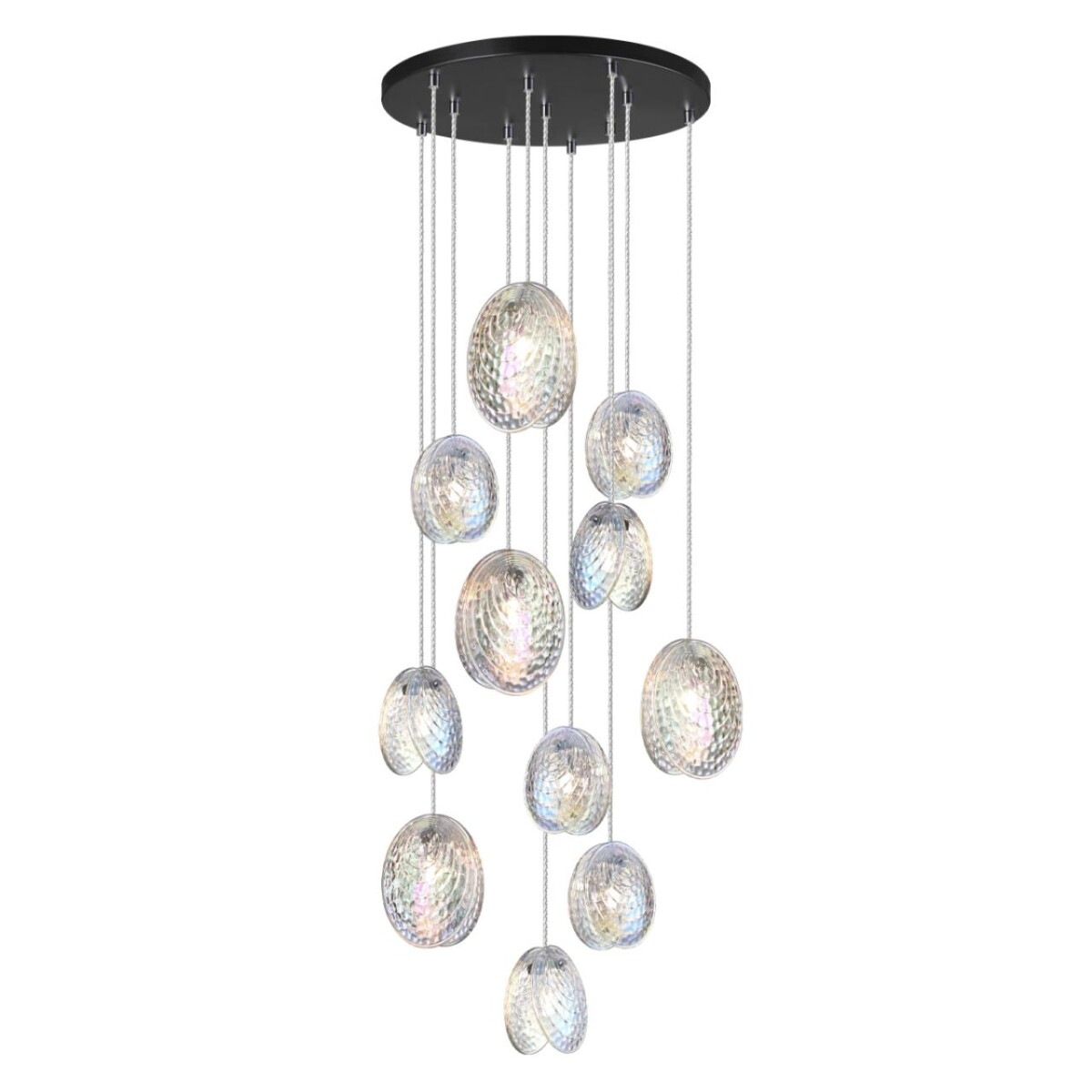 5039/11 MODERN ODL24 000 черный/перламутровый/металл/стекло Люстра каскадная G9 11*40W MUSSELS — изображение 3