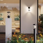 4964/1F NATURE ODL22 715 черный/стекло Ландшафтный светильник на столбе E27 1*60W IP44 MAGUS