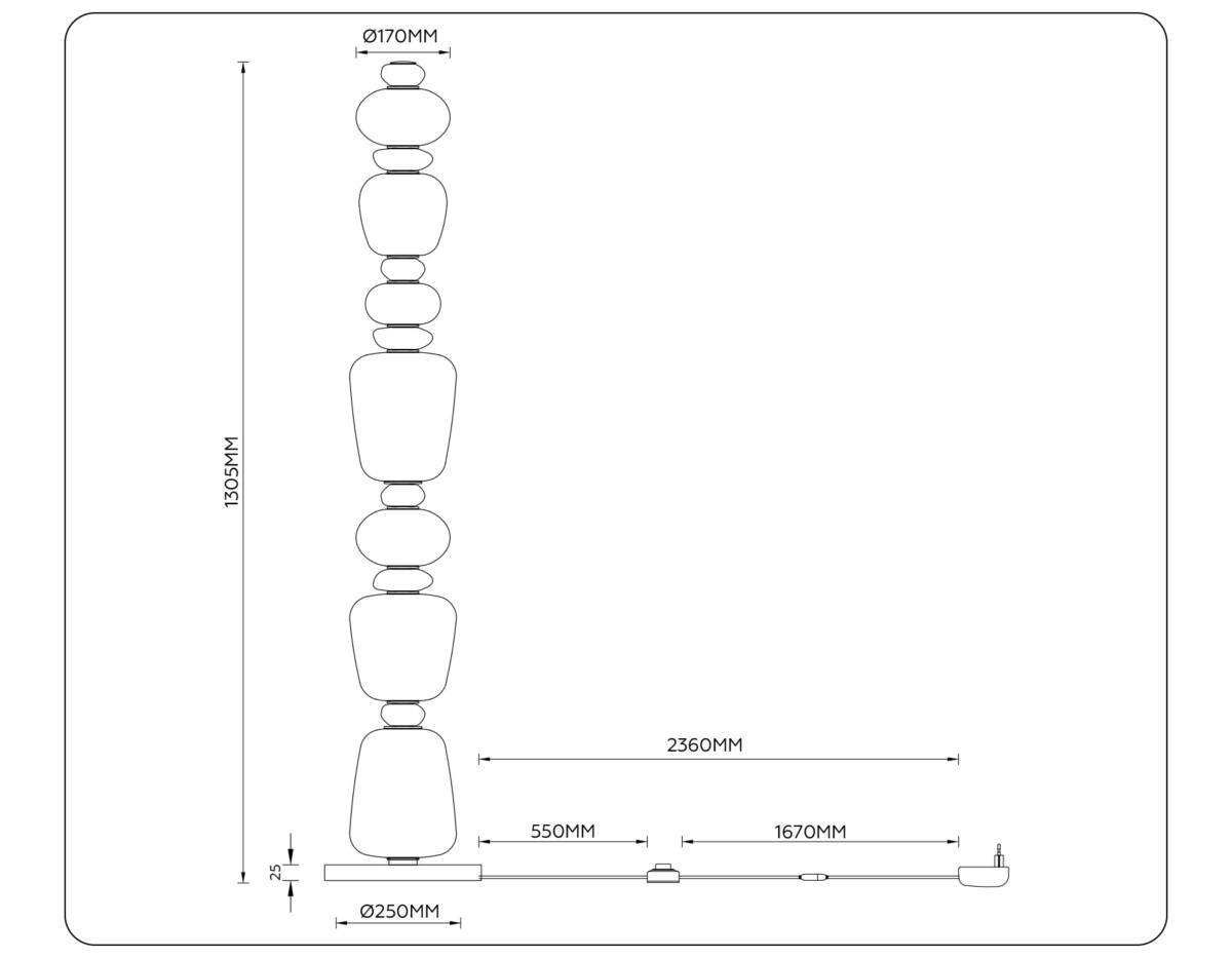 LH53172 SB/WH бронза/белый 34W 3000K D250*1305 — изображение 7