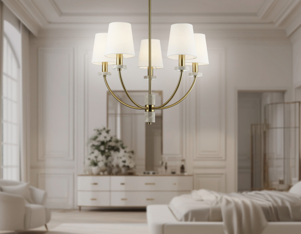 LH75351/5 SB/WH бронза/белый E14*5 max 40W D630*780 — изображение 6