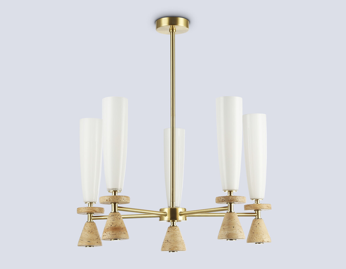 LH75371/5 GD/WH золото/белый G9*5 max 28W D600*675 — изображение 3