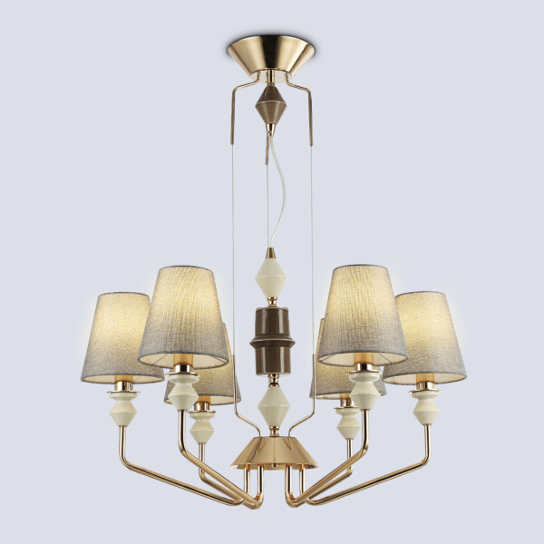 LH75401/6 GD/GR золото/серый E14*6 max 40W D700*1260