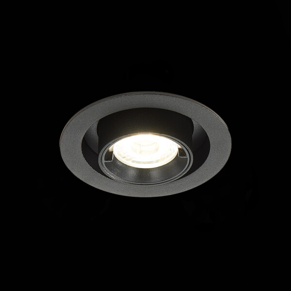 ST702.348.12 Св-к встр. Черный LED 1*12W 4000K 900Lm Ra80 24° IP20 D90xH92 180-240V Встраиваемые светильники