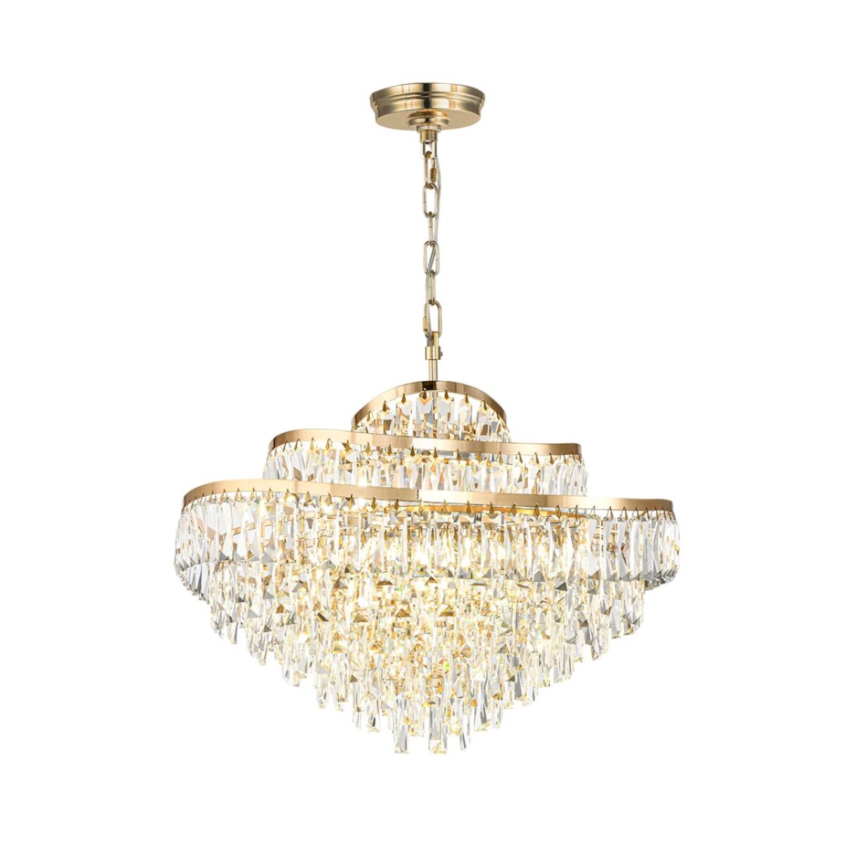 a41f2130f7235da90b3dc443721be63c 5073/14 HALL (В 2-х КОРОБКАХ) ODL24 605 золото/прозрачный/металл/хрусталь Люстра E14 14*40W WAYTA — изображение 1