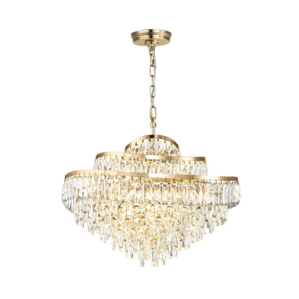 5073/14 HALL (В 2-х КОРОБКАХ) ODL24 605 золото/прозрачный/металл/хрусталь Люстра E14 14*40W WAYTA