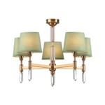 4887/5 MODERN ODL_EX22 159 бронзовый/зеленый/абажур ткань Люстра E14 5*40W LONDON — изображение 3