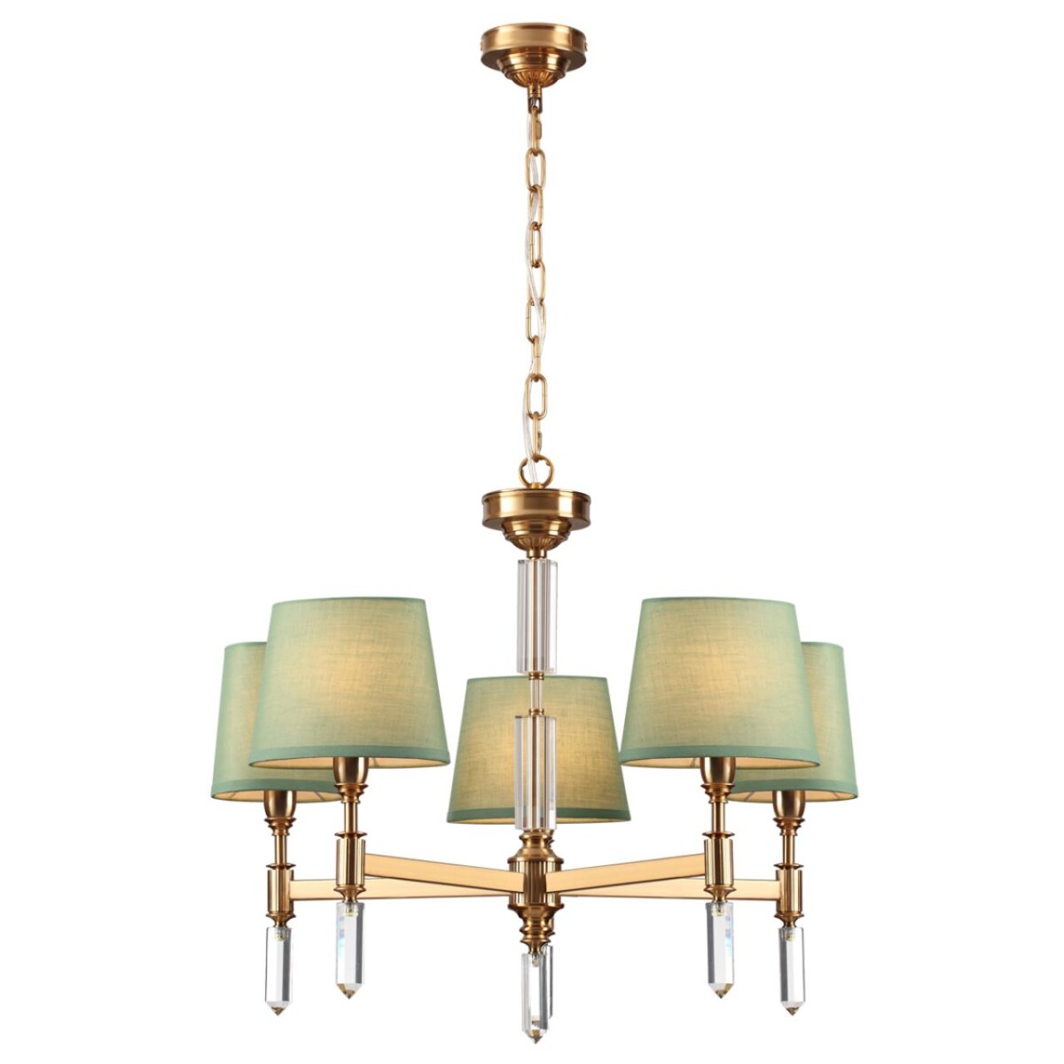 4887/5 MODERN ODL_EX22 159 бронзовый/зеленый/абажур ткань Люстра E14 5*40W LONDON — изображение 5
