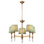 4887/5 MODERN ODL_EX22 159 бронзовый/зеленый/абажур ткань Люстра E14 5*40W LONDON — изображение 5