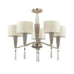 5403/5 CLASSIC ODL_EX23 117 бронзовый/светло-коричневый/кремовый металл/керамика/ткань Люстра E14 5*40W LATTE — изображение 5