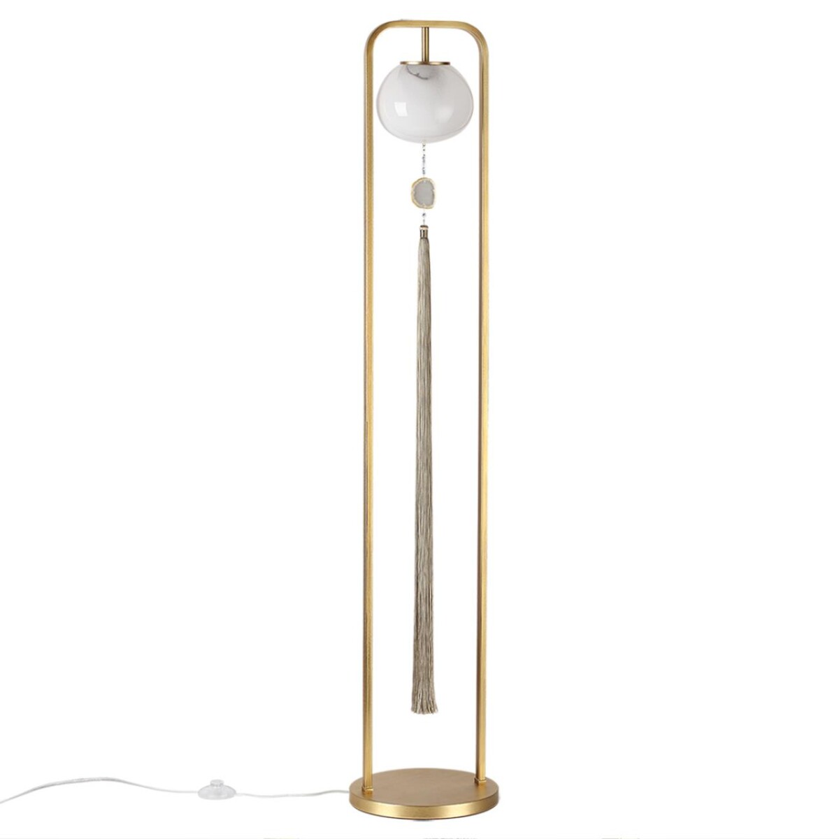 5432/1F MODERN ODL_EX25 089 золотой(под латунь)/стекло/кисточка/агат Торшер E14 1*40W FIOLENT — изображение 1