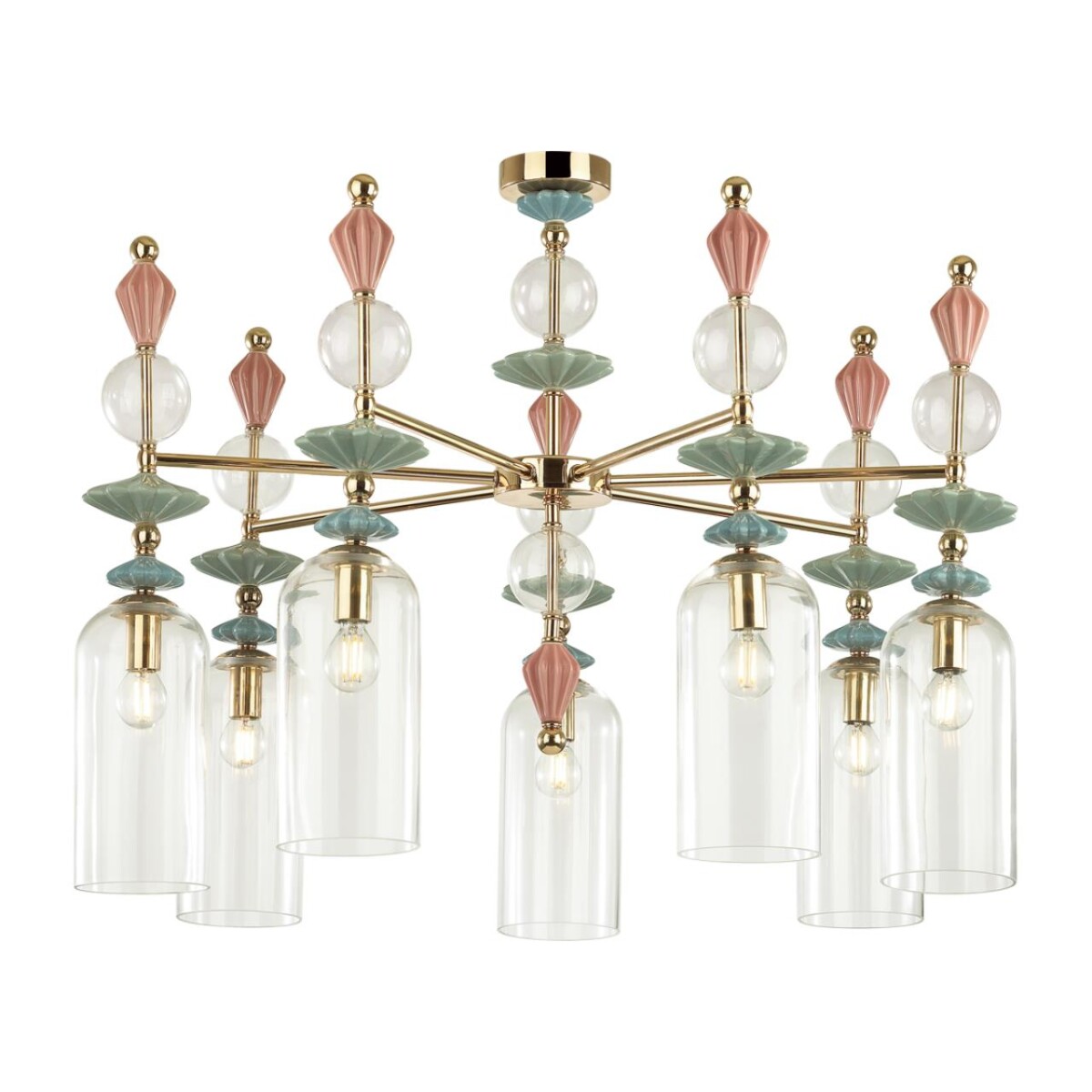 4855/7C CLASSIC ODL_EX21 134 золото/разноцветн./керамика/стекло Люстра потолочная E14 7*40W BIZET — изображение 5