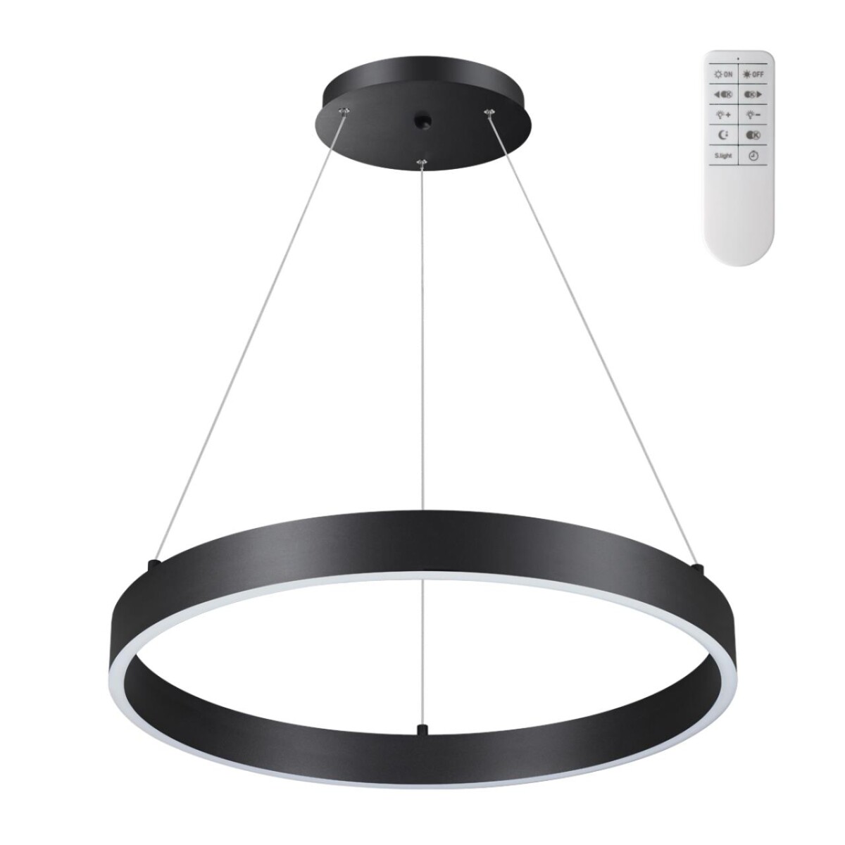 f78541e4a0e1acaf9893a650ada7de86 358959 OVER NT22 298 черный Светильник подвесной диммируемый, в комплекте пульт ДУ (2.4G) IP20 LED 3000К~6000К 50W 220V ITER — изображение 1