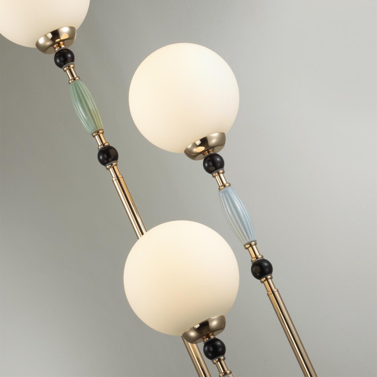 5405/3F MODERN ODL_EX24 125 золотой/корич./голубой/зеленый/белый матов./металл/керамика/стекло Торшер E14 3*40W PALLE — изображение 4