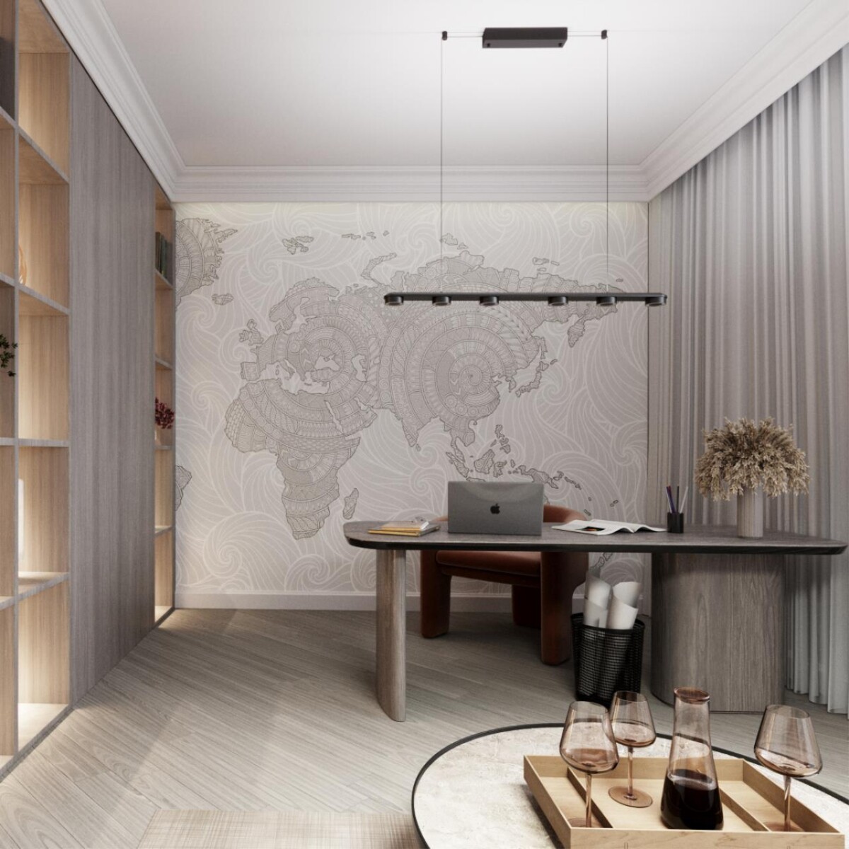 6631/64L HIGHTECH ODL24 317 металл/черный/акрил Подвесной линейный светильник IP20 LED 64W 1667Лм 3000K 220V с раздельным вкл. Верх/низ TURMAN — изображение 1