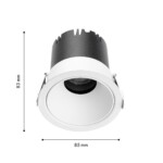 4784-1C, врезной светильник, D85xH83, cutout:D75, LEDx9W,585LM, 3000/4000/6000K, CRI>90, beam angle:45, included — изображение 3