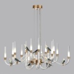 5431/37L L-VISION ODL_EX24 093 золотой(под латунь)/белый градиент/беж./зеленый/ металл/стекло/керамика Люстра LED 37W 4000K LARK — изображение 4